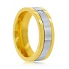 Metallo Stainless Steel CZ Band Ring - Gold & Silver Plated - Available Sizes:  9 ,  13 ,  12 ,  11 ,  10 - 2 of 3