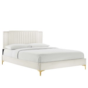Modway Zahra Channel Tufted Performance Velvet Twin Platform Bed - 1 of 4