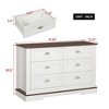 Dressers & Chests Of Drawers, Chest Of Drawers With 6 Drawers, Metal Handle, Scratch Resistant Waterproof Sideboard Console Table For Bedroom - 3 of 4