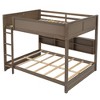 Merax Queen-over-Queen Solid Wood Bunk Bed with Integrated Storage and Power & USB Ports - 3 of 4