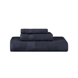 Modern Solid Classic Luxury Cotton 3 Piece Bath, Face, and Hand Towel Set by Blue Nile Mills - 1 of 4