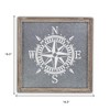 HomeRoots 17" X 17" Gray Compass Galvanized Metal And Wood Square Framed Art - 3 of 4