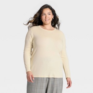 Women's Slim Fit Long Sleeve Top - A New Day™ - 1 of 3