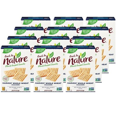Back To Nature Harvest Whole Wheat Crackers - Case of 12/8.5 oz