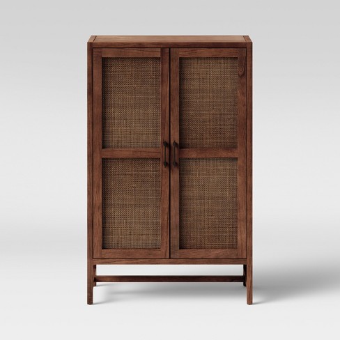 Warwick Wood Rattan Library Cabinet Brown Threshold Target