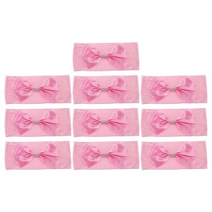 Unique Bargains Chair Sashes Bow Stretch Chair Cover Band with Buckle Slider 13.78"x5.91" Pink 10 Pcs - 1 of 4