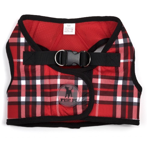 Dog Harness No Pull, Clan Baxter Tartan Red and Forest Green Plaid  Adjustable Reflective Breathable Oxford Soft Vest for Small Medium Large  Dogs