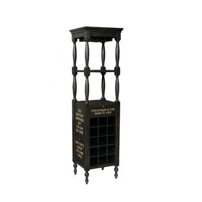 Fulton Wine Cabinet Black - HomeFare