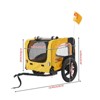 FURNIinspire Outdoor Heavy Duty Foldable Utility Pet Stroller Dog Carriers Bicycle Trailer, Yellow, 45.7"*22.8"*27.6" - 2 of 4