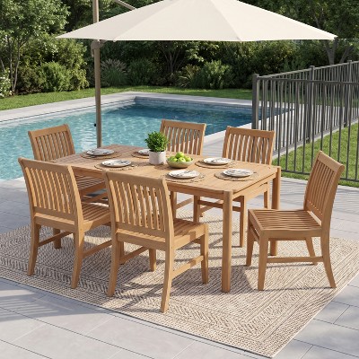 Christopher Knight Home Issei 7 Piece Modern Acacia Patio Dining Set ...