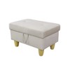 AndMakers 28.5 in. W Flannel Polyester Blend Rectangle Ottoman with Storage - 3 of 4