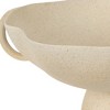 HomeRoots 16" Beige Cast Aluminum Round Pedestal Centerpiece Bowl With Handles - 4 of 4
