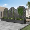 Wooakway 72"H Arch Metal Planter Box with Trellis Raised Garden Bed with Arbor Privacy Screen with Wheels - 3 of 4