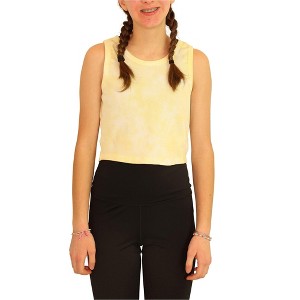 Elevenparis Womens Cropped Ribbed Tank Top, Yellow, Medium - 1 of 4