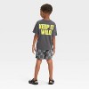 Toddler Boys' 2pc Jurassic Park Dinosaur Short Sleeve T-Shirt and Shorts Set - Gray - 2 of 4