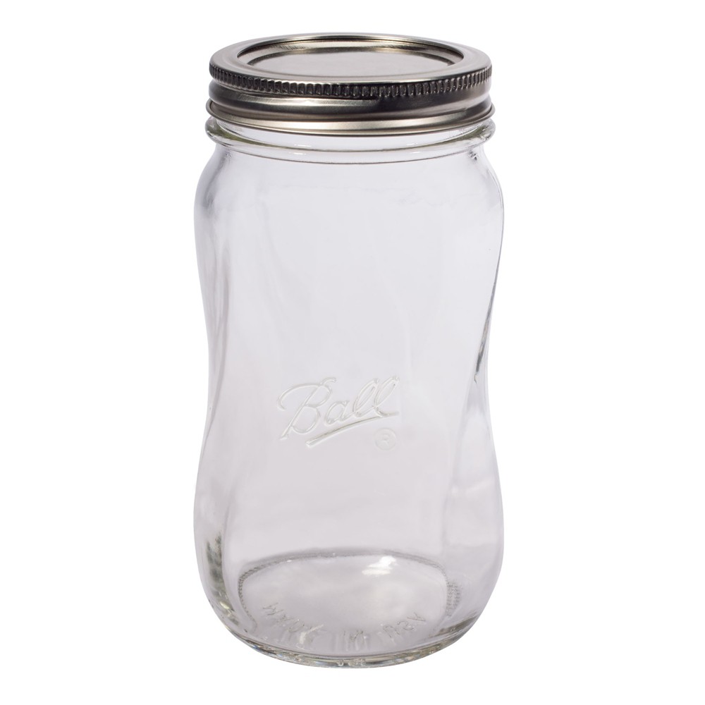 Ball 4ct Collection Elite Spiral Glass Mason Jar with Lid and Band - Regular Mouth