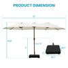 Aoodor 15 ft. Double Sided Patio Umbrella with Base Stand - 3 of 4