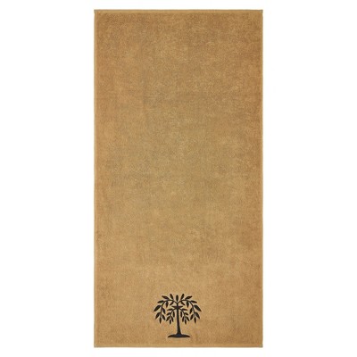 Black Willow Tree Tan Bath Towel Set of 2 27x54 VHC Brands
