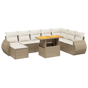 vidaXL Garden Sofa Set Beige, Cream White - 1 of 4