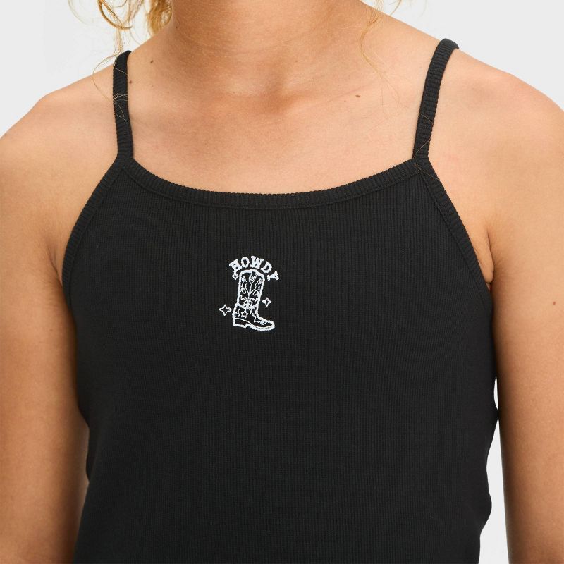 Girls' Embroidered Fitted Tank Top - art class™, 3 of 5