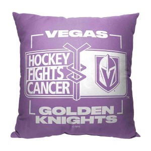 NHL Vegas Golden Knights Hockey Fights Cancer Fight For Throw Pillow 18x18 Inches - 1 of 4