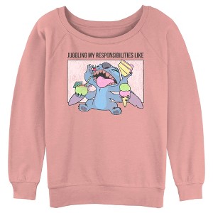 Juniors Womens Lilo & Stitch Juggling my Responsibilities Like Sweatshirt - 1 of 3