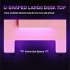 Bestier U-shaped Gaming Desk with Monitor Stand, LED Lights, Headphone Hooks, Cup Holder, Carbon Fiber Black - 4 of 4
