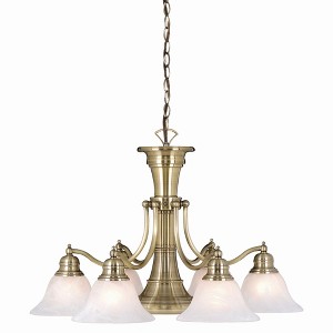 Vaxcel Standford 6 - Light Chandelier in  Antique Brass - 1 of 1