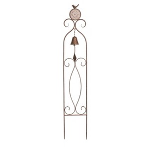 Transpac Metal 43" Black Spring Bird and Bell Yardstake - 1 of 2