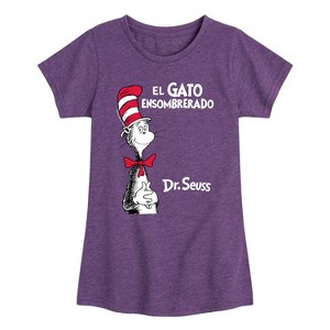 Girls' - Dr. Seuss - Cat in the Hat Spanish Fitted Short Sleeve Graphic T-Shirt - 1 of 4
