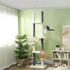 Gulches White Gray 88 inch Floor Ceiling Cat Tree Adjustable Height Particleboard Plush Platforms Hammock Sisal Posts 22 lbs Cats Furniture - 2 of 4