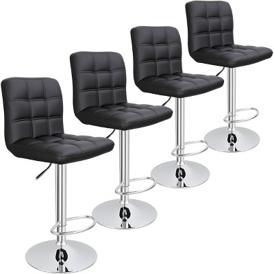 COMHOMA Bar Stools Set of 2/4,  Modern PU Leather Swivel Adjustable Counter Bar Stool