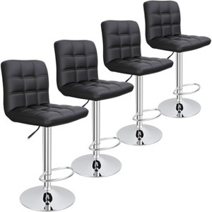 COMHOMA Bar Stools Set of 2/4,  Modern PU Leather Swivel Adjustable Counter Bar Stool - 1 of 4