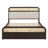 TiramisuBest Queen Upholstered Platform Bed with LED Frame, Twin XL Trundle & 2 Drawers, Pink Linen Fabric, Stylish & Functional - 3 of 4