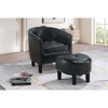Sapphtopaz 1pc Retro Design-Inspired Accent Chair Upholstered Lounge Chair with Ottoman, Round Backrest Living Room Chair Compact Chair - 2 of 4