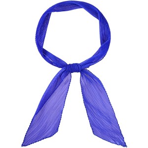 INSPIRE CHIC Women Pleated Pure Chiffon Long Solid Color Semi Sheer Stretchy Neck Scarves 1Pc - 1 of 4