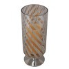Melrose 12" Silver and Clear Swirl Striped Glass Candle Holder - 2 of 2