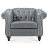 VYNXARIA 1 Seater Sofa For Living Room,Soft PU leather fabric, easy to clean,Gray - 4 of 4