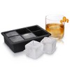 Innovine Silicone Ice Cube Tray with Lid, Makes Six 2-Inch Cubes, Easy Cleaning, Flexible and Stackable Design, Home Bar Accessories, Set of 1 - 4 of 4