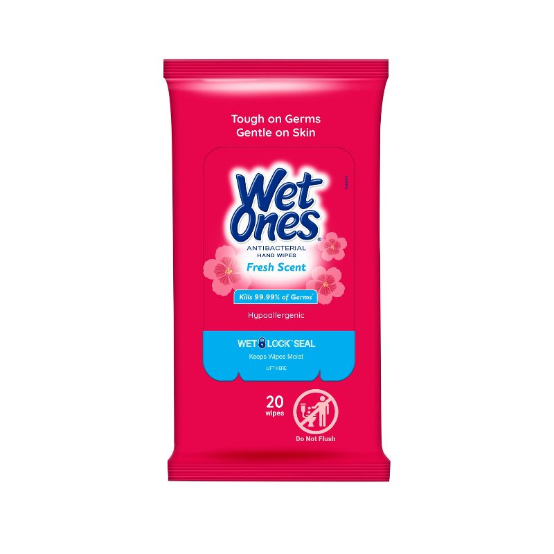 Wet Ones Antibacterial Hand Wipes Travel Pack - Fresh Scent - 20ct, 1 of 11