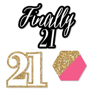 Big Dot of Happiness Finally 21 Girl - 21st Birthday - DIY Shaped Party Cut-Outs - 24 Count