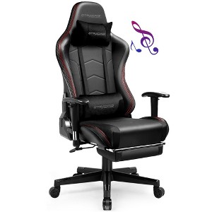 GTRACING Gaming Chair with Bluetooth Speakers Music Office Chair with Footrest PU Leather Recliner - 1 of 4