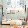 TIRAMISUBEST Metal Twin Size House Platform Bed with Triangle Structure, Modern Platform Bed Frame with Metal Slats Support - 3 of 4