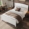KWPZQEB Platform Bed, Mid-Century Modern Bed Frame with Tall Headboard, Solid Wood Platform Bed, Wooden Slats, No Box Spring Needed - 2 of 4