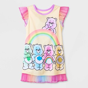 Toddler Girls' Care Bears NightGown Pajama - Yellow - 1 of 4