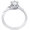 Pompeii3 5/8ct Diamond Halo Solitaire Twist Band Engagement Ring 14k White Gold - 3 of 4