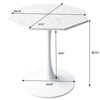 Modern Coffee Table, Octagonal Dinner Table with Marble Tabletop for Dining Room Kitchen Home Living Room Apartment - 2 of 4