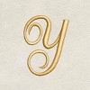 Avanti  Ivory with Gold Script Monogram Fingertip Towel Letter   Y - 2 of 3