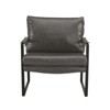 HOMLUX Faux Leather Lounge Chair with Black Metal Frame Modern Accent Chair for Living Room Chair - 3 of 4
