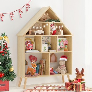 Arceso 4-Tier Dollhouse Bookshelf, Bookcase with Storage Display for Playroom & Nursery - 1 of 4